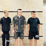 Các đối tượng bị khởi tố. (Ảnh: Nguyễn Nam/TTXVN/Phát)