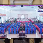 Các bị cáo nghe tuyên án tại điểm cầu thành phần của phiên tòa tại Trại tạm giam Chí Hòa (T30). (Ảnh: Hồng Đạt/TTXVN)