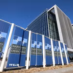 Trụ sở NATO tại Brussels, Bỉ. (Ảnh: THX/TTXVN phát)