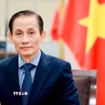 Bộ trưởng Ngoại giao Lê Hoài Trung trả lời phỏng vấn về chuyến công tác châu Âu của Tổng Bí thư, Chủ tịch nước Tô Lâm. (Ảnh: TTXVN)