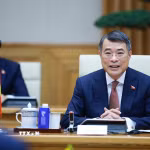 Thủ tướng Lê Minh Hưng phát biểu tại cuộc hội đàm với Thủ tướng Cộng hòa Ba Lan Donald Tusk. (Ảnh: Dương Giang/TTXVN)