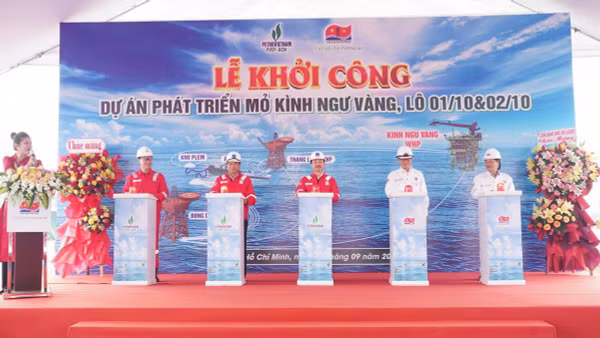 Khởi công Dự án phát triển mỏ Kình Ngư Vàng, dự kiến đón dòng dầu cuối năm 2027