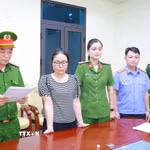 Ra lệnh khởi tố bị can, bắt tạm giam đối với đối tượng Đặng Thị Lý. (Ảnh: TTXVN phát)