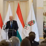 Ông Tamas Sulyok phát biểu tại một sự kiện ở Budapest. (Ảnh: THX/TTXVN phát)