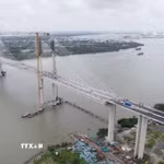 Cầu Phước Khánh (cao tốc Bến Lức-Long Thành) bắc qua sông Long Tàu, nối thành phố Đồng Nai với Thành phố Hồ Chí Minh. (Ảnh: Công Phong/TTXVN)