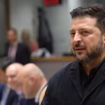 Tổng thống Ukraine Volodymyr Zelensky tại Hội nghị Thượng đỉnh Liên minh châu Âu ở Brussels, Bỉ ngày 16/10/2026. (Ảnh: THX/TTXVN phát)