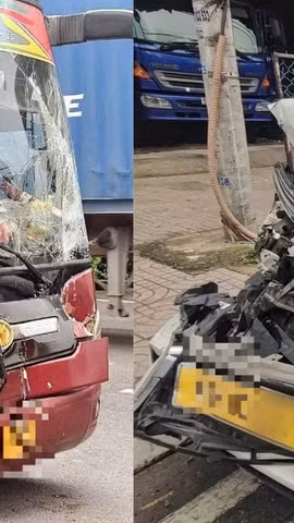 Xe giường nằm chở 20 khách mất phanh đâm liên hoàn 4 ôtô ở Thành phố Hồ Chí Minh