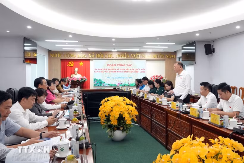 Quang cảnh buổi làm việc. (Ảnh: Phạm Minh Tuấn/TTXVN)