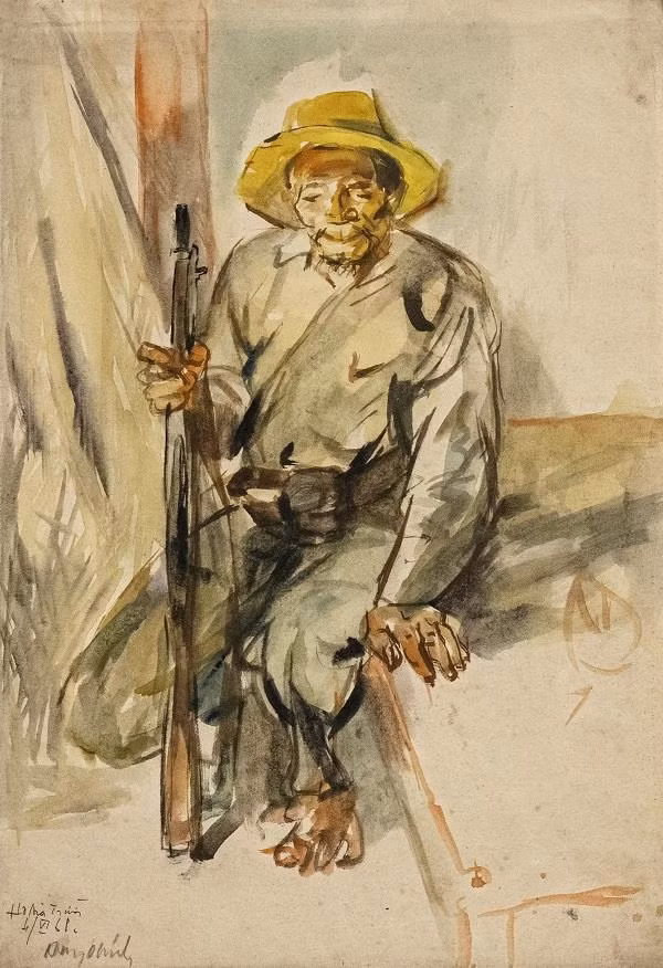 Cố Thiểm, 1968 - Màu nước trên giấy, 39 x 27 cm – Họa sĩ Trần Huy Oánh