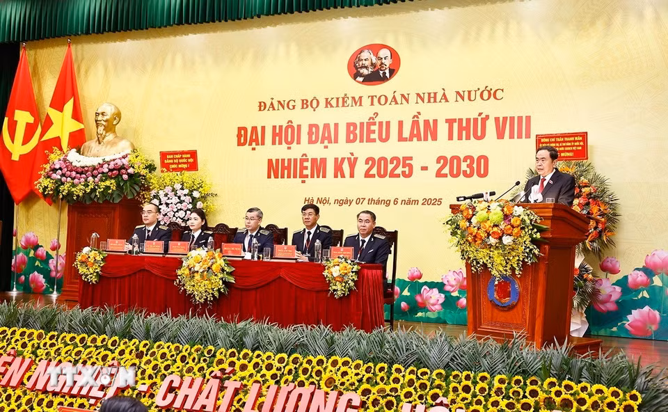 Chủ tịch Quốc hội Trần Thanh Mẫn phát biểu. (Ảnh: Doãn Tấn/TTXVN)