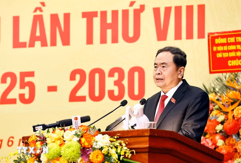 Chủ tịch Quốc hội Trần Thanh Mẫn phát biểu. (Ảnh: Doãn Tấn/TTXVN)