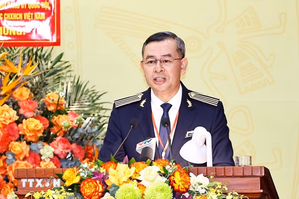 Đồng chí Ngô Văn Tuấn, Ủy viên Trung ương Đảng, Ủy viên Ban Thường vụ Đảng ủy Quốc hội, Bí thư Đảng ủy, Tổng Kiểm toán nhà nước phát biểu khai mạc đại hội. (Ảnh: Doãn Tấn/TTXVN)