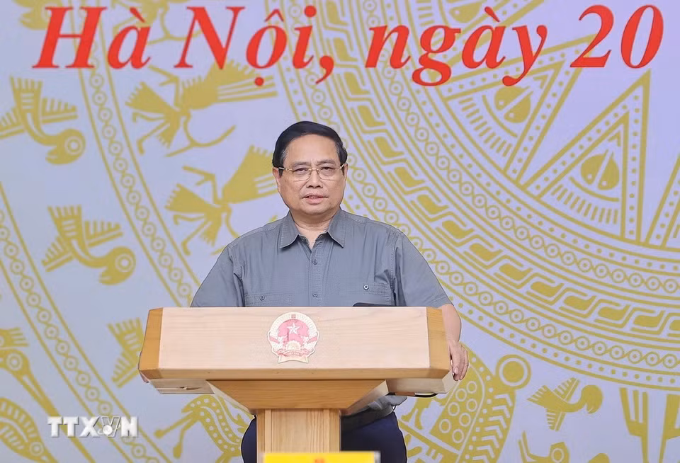 Thủ tướng Chính phủ Phạm Minh Chính chủ trì phiên họp. (Ảnh: Dương Giang/TTXVN)