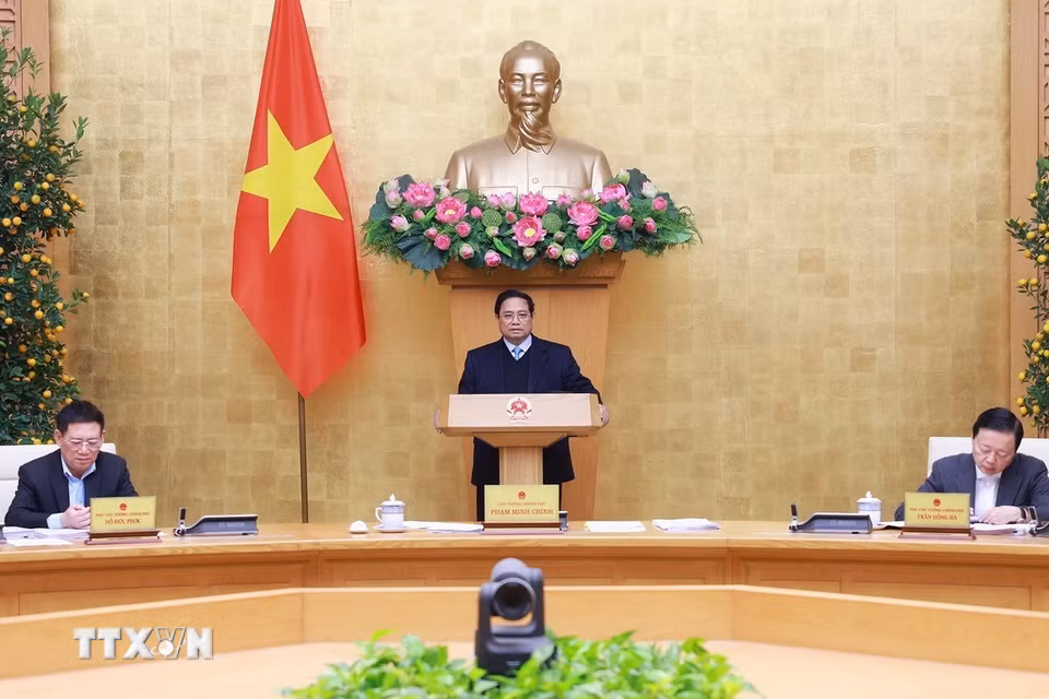Phiên họp Chính phủ thường kỳ tháng 1/2025. (Ảnh: Dương Giang/TTXVN)