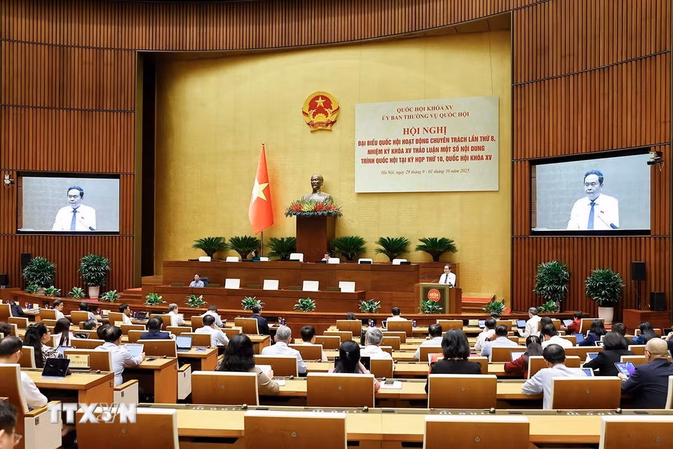 Chủ tịch Quốc hội Trần Thanh Mẫn phát biểu khai mạc Hội nghị. (Ảnh: Doãn Tấn/TTXVN)