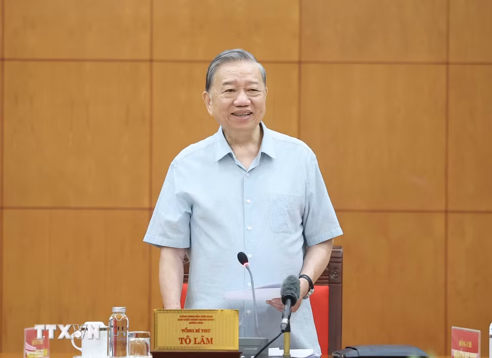 Tổng Bí thư Tô Lâm phát biểu. (Ảnh: Thống Nhất/TTXVN)