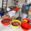 Cơ sở sản xuất, buôn bán thịt bò giả và thịt bò có chứa chất cấm tại phường Bình Trị Đông, Thành phố Hồ Chí Minh. (Ảnh: CA Thành phố Hồ Chí Minh cung cấp)